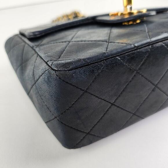 SOLD Chanel Vintage Square Classic Single Flap Bag Quilted Lambskin Mini - Picture 11 of 13